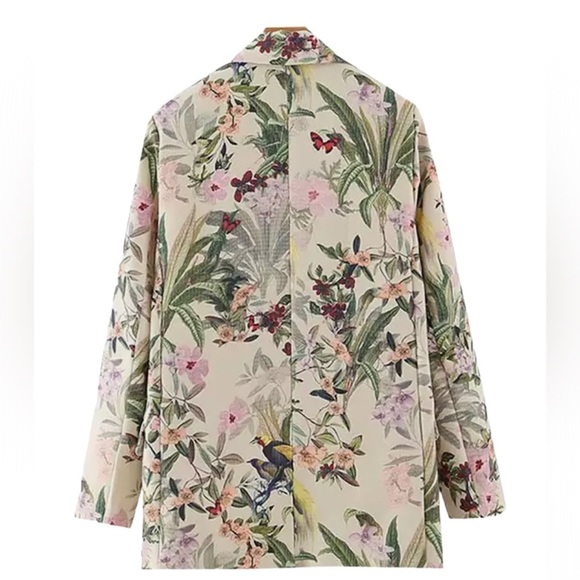 Nwt Women printed Blazer, Small, floral, birds,beautiful, Small - Picture 2 of 15